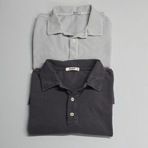 Buck Mason Polo Shirt Lot Men Medium Grey Short Sleeve Cotton